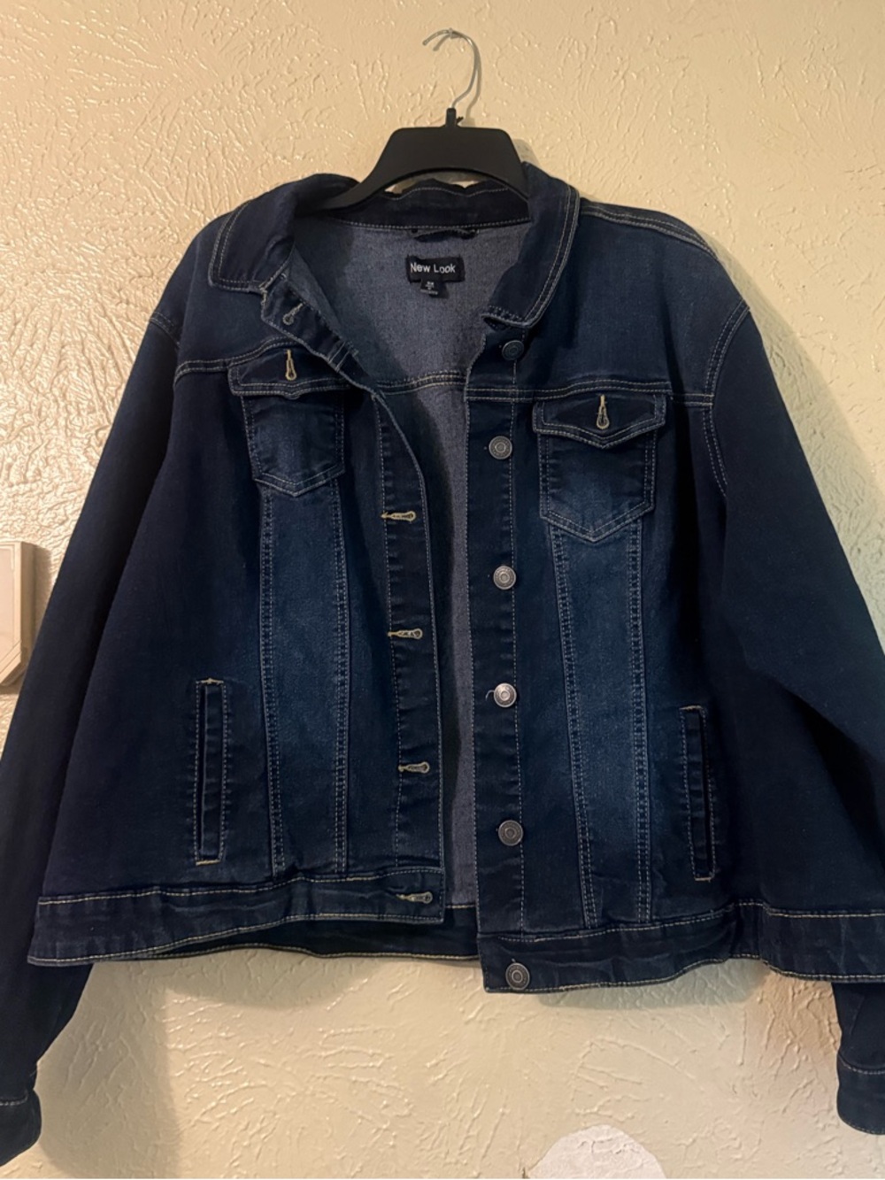 New Look Navy Blue Denim Jacket with Button Front